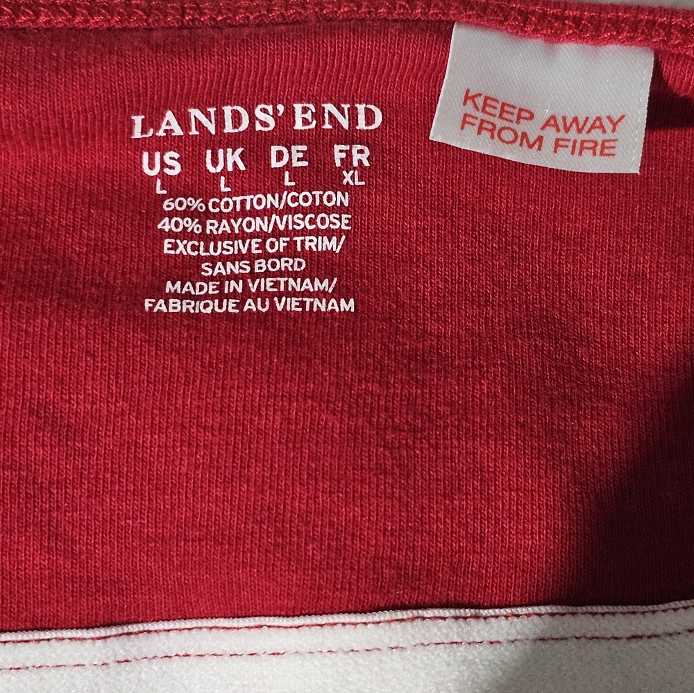Lands' End Red Lace Trim Women's Top Size L - Picture 6 of 9